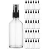 Afracam Şeffaf 50 Ml Sprey Kolonya Dezenfektan Cam Şişe 30 Adet Siyah
