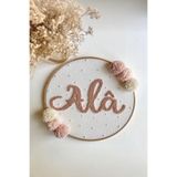 afralya home 20 CM-Bebek/çocuk Odası Isimli Kapı Süsü/punch Nakış Duvar Panosu/bebek Hediyelik Hastane Kapı Süsü
