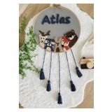 afralya home 30 Cm-bebek-çocuk Odası Isimli Kapı Süsü-punch Nakış Işlemeli Duvar Panosu