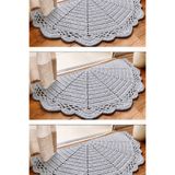afralya home Banyo / Balkon Kapı Önü Yarımay Şeklinde Örgü Kilim Paspas-AÇIK GRİ