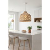 afralya home Hasır Dekoratif Bahçe / Salon / Antre / Mutfak Avize 30cm - Rattan - Bambu - Bohem