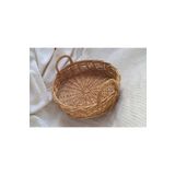 afralya home Hasır Rattan Bambu Düzenleyici Çok Amaçlı Sepet 28x8 Cm