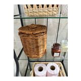 afralya home Hasır Rattan Bambu Kapaklı Sepet-Banyo Düzenleyici-Çocuk Odası/ Bebek Odası Dekorasyonu