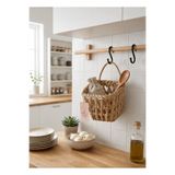 afralya home Hasır Sepet Organizer, Banyo Organizer, Mutfak Organizer, Dekoratif Sepet Saksı 10 Cm Mini Saksı