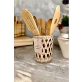 afralya home Kepçelik Tezgah Üstü Kaşıklık Masa Üstü Kaşıklık Tahta, Maşa, Kaşık Organizer 15 cm