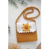 afralya home Kirazlı Çocuk Çantası / Örgü Çocuk Çantası /Pembe Sevimli Çocuk Çantası / 2 adet Toka Dahil