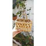 afralya home Mutfak Banyo Çok Amaçlı Sepet / Askı Sepet Dekoratif Hasır Sepet / Kaktüs Duvar Sepeti/Rattan Sepet