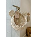 afralya home Rattan Çocuk Odası Kulaklı Sepet, Çocuk Odası Duvar Dekorasyon 25x25 Cm Rattan Saksı