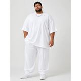 Afri Battal Beden Oversize Beyaz Basic T-Shirt – Rahat Kalıp %100 Pamuk Erkek Tişört - 3XL