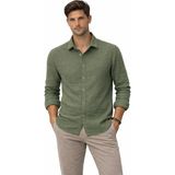 Afri Haki Erkek Yarım Oversize Keten Gömlek – Rahat Kesim, Yazlık Nefes Alan Kumaş - XL