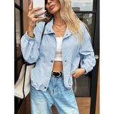Afri Mavi Kadın Su Itici Oversize Paraşüt Ceket – Fermuarlı Çıtçıtlı Cepli Beli Ayarlanabilir Mevsimlik Ceket