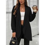 Afri Siyah Kadın Spor Ceket – Cepsiz Model, 3 Iplik Şardonlu Kumaş - XL