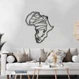 Afrika DNA Metal Duvar Sanatı, Afrikalı Kadın Figür Sanatı, Afrika Duvar Dekoru, Kadın Metal Duvar Haritası, Afrika Metal Duvar Sanatı, Metal Afrika Haritası, Afrika Ev Dekoru (SİYAH, 23,6 "x 21,7")