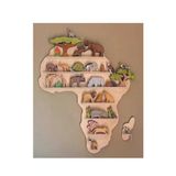 Afrika Doğal Masif Ahşap Montessori Raf