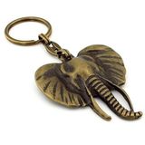 Afrika Fili Safari Büyük Boy Antik Sarı Bronz Eskitme Metal Anahtarlık KC256