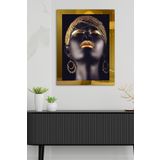 Afrikalı Kadın Gold Tek Parça Pleksi Tablo, 60 x 80, PT-024