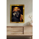 Afrikalı Kadın Gold Tek Parça Pleksi Tablo, 60 x 80, PT-052