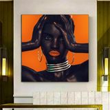 Afrikalı Kadın Kanvas Tablo, Kadın Portresi Afro, Moda Sanatı, Afro Kadın Tasarımı