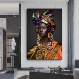Afrikalı Kadın Kanvas Tablo/Afrika-Amerikan Ev Dekoru/Siyahi Kadın Makyaj Temalı Duvar Dekoru