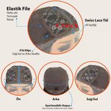 Afro Dalga Fiber Sentetik Tül Peruk - Kahverengi Sy11063-4