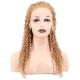 Afro Dalga Front Lace Gerçek Tül Peruk - Altın Karamel - 60-65Cm Ww27-20Inch