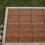 Afro Garden Ardhı Teak Deck Ahşap Bahçe Yer Döşeme Karosu (30X30CM / 50X50CM) - 30x30 cm - düz