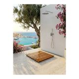 Afro Garden Kaydırmaz Pabuçlu Bahçe Duş Paspası - 60x60cm Teak Ağacı