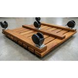 Afro Garden Kilitlenebilir Tekerlekli Saksı Altlığı - Masif Teak - 45X45 cm
