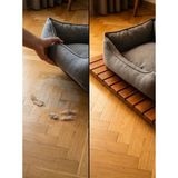 Afro Garden Kuçuletto - Rutubet ve Koku Önleyici Hijyenik Köpek Yatağı Bazası – Teak Ağacı - 45x45 cm sabit - Ahşap