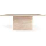 Afro Traverten Yemek Masası - Standart (90CMX190CMX75CM) - Naturel