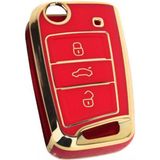 AFT Kontak Anahtar Kumanda Koruyucu Kilif Tpu Kirmizi Vw Passat B8-Arteon-Tiguan-Golf-Skoda Super B