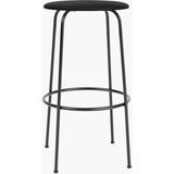 Afteroom Deri Bar Taburesi - Siyah, Minimalist Metal Ayaklı