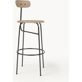 Afteroom Metal ve Ahşap Bar Taburesi - Minimalist, Konforlu Tasarım - Siyah - Ahşap Rengi