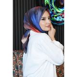 Afvente Abstrakt Desen Kırmızı Soft Pamuk Eşarp - Bordo-Krem - Bordo - Krem