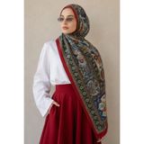 AFVENTE Çini Motif Desen Saks Soft Pamuk Şal