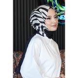AFVENTE Çizgili Desen Siyah - Beyaz Soft Pamuk Şal