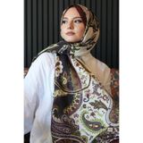 AFVENTE Damla Motif Desen Çikolata Soft Pamuk Şal