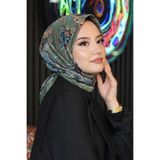 AFVENTE Damla Motif Desen Yeşil Soft Pamuk Eşarp
