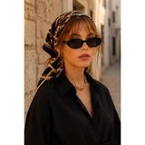 Afvente Desenli Fular Siyah-Gold - Siyah - Gold