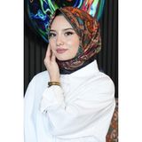 Afvente Etnik Desen Bordo Soft Pamuk Eşarp - Siyah