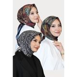 AFVENTE Etnik,Geometrik,Zebra Desen Soft Pamuk Eşarp 3 Al 2 Öde