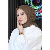 Afvente Geometrik Desen Siyah Soft Pamuk Eşarp - 95 x 95 cm