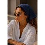 AFVENTE Kadın File Örgü İndigo Triko Bandana
