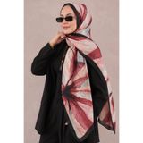 AFVENTE Kamelya Desen Bordo Bambu Crash Şal