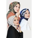 AFVENTE Mermer,Çizgili,Geometrik Desen Soft Pamuk Eşarp 3 Al 2 Öde