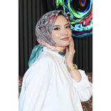 AFVENTE Paisley Desen Turkuaz Soft Pamuk Eşarp