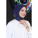 Afvente Puantiye Desen Kiremit Soft Pamuk Eşarp - 95 x 95 cm