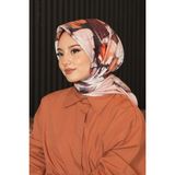 Afvente Soyut Gül Desen Yavruağzı Soft Pamuk Eşarp - Yavru Ağızı - 95 x 95 cm