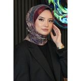 AFVENTE Türk Motifleri Desen Açık Gri Soft Pamuk Eşarp