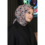 AFVENTE Yaprak Desen Açık-Gri Soft Pamuk Eşarp